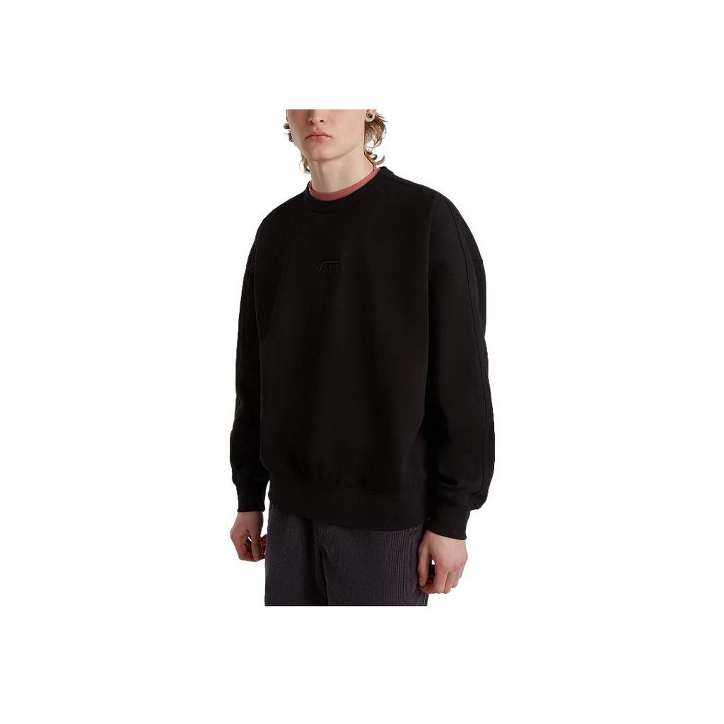 Vans OTW Series SS24 Solid Color Crew Neck Pullover Long Sleeve Sweatshirt Unisex Sweatshirt Black VN000GBWBLK