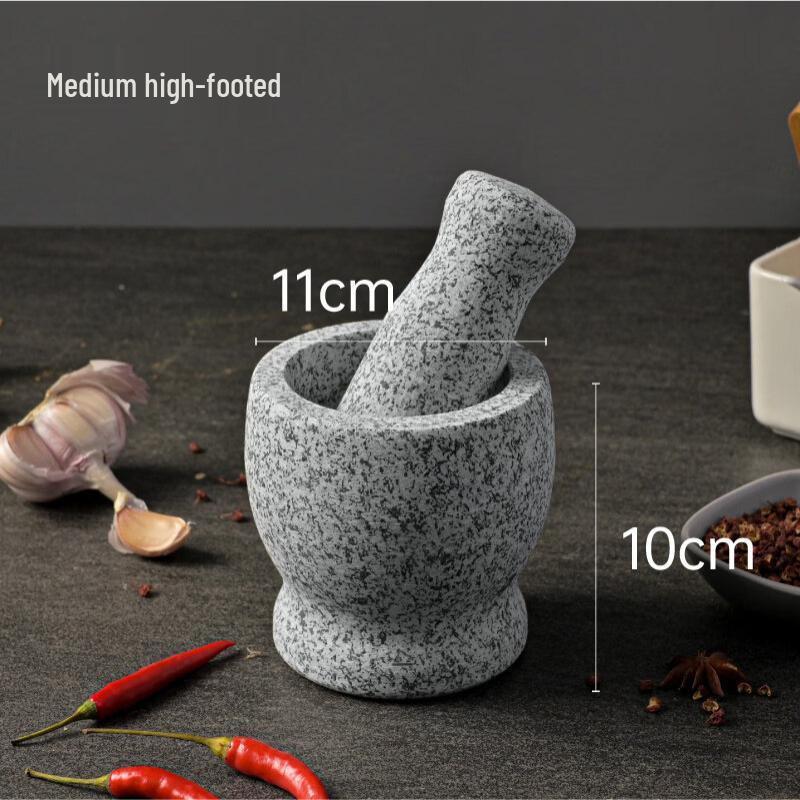Natural Stone Garlic Press and Herb Mortar and Pestle Set