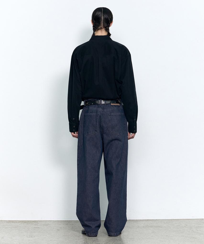 INSILENCE Calik Natural Washed Denim Pants Mid Blue