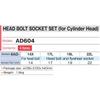 TONE AD604 Head Bolt and Flywheel Socket Includes 4 Pieces Set, 19.0mm (3/4") Drive,