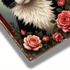 Vintage Schwarze Katze Rose Metallschild 8x12 Zoll Rustikale Wandkunst für Zuhause Küche Bar Dekor