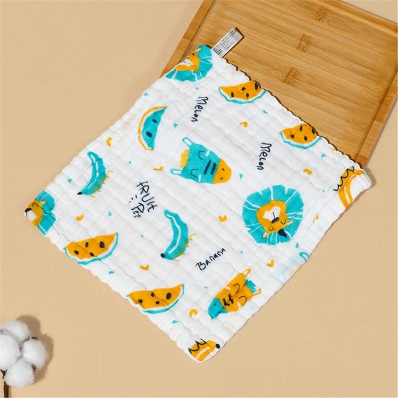Gentle & Breathable Cotton Towel Handkerchief Wipes Baby Washcloth 6 Layers Baby Bibs Versatile Square Wipes for Bathing
