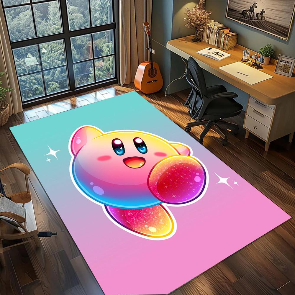 

Kirby Large Stylish Gamer Room Floor Mat, Non Slip Washable Area Carpet Rug Bedroom Decor.-TING 60x90cm
