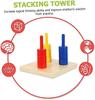 Milisten Color & Shape Sorting Toy Wooden Geometric Stacker Fine Motor Skills & Color Recognition Learning Toy for Toddlers 1+ Year