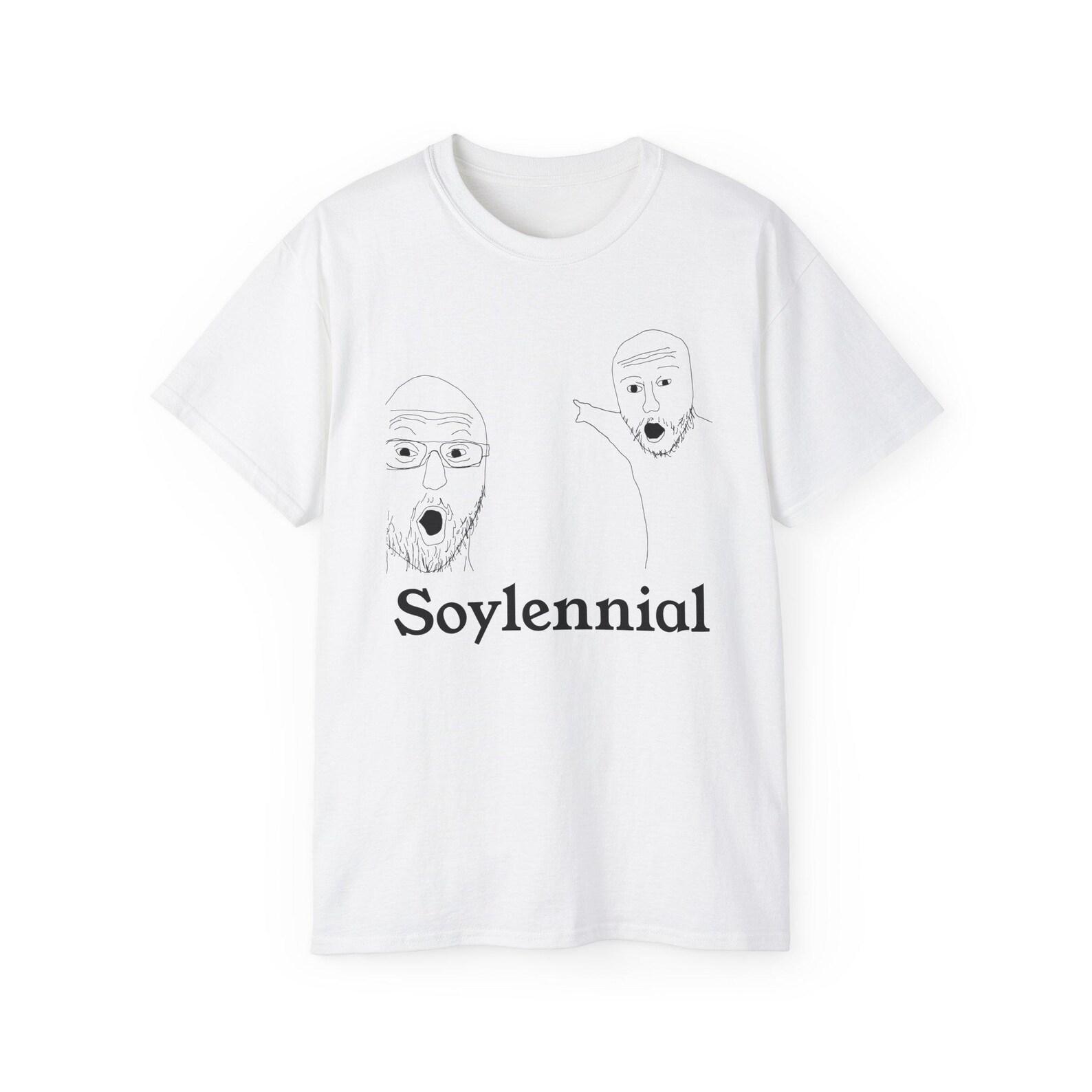 Two Soyjacks Wojak Woke Vegan Soy Point Pointing Soylennial Funny Meme Cotton Unisex T shirt, Christmas Gift 4XL