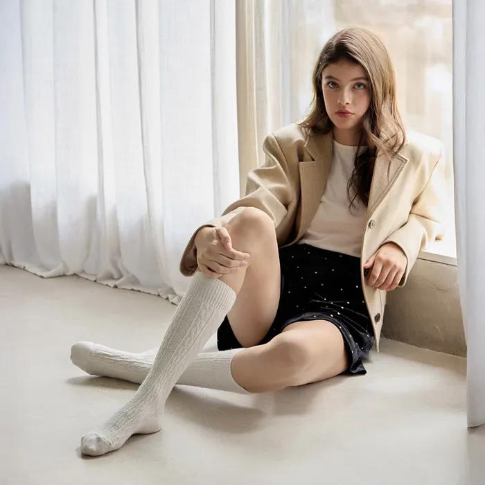[BIARRITZ] Marshmallow Twisted Wool Knee Socks 3 Colors