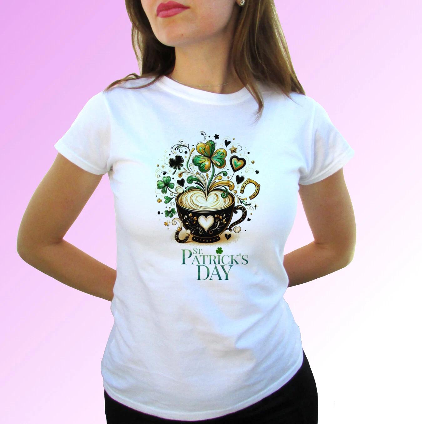 

Happy St Patricks Day kids boys T-Shirt Ireland top coffee party gift s s sizes 120