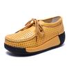 Women Genuine Leather Platform Shoes Winter Plush Walking Shoes 5cm High Wedges Heels Shoes Elegant Warm Mother Shoes