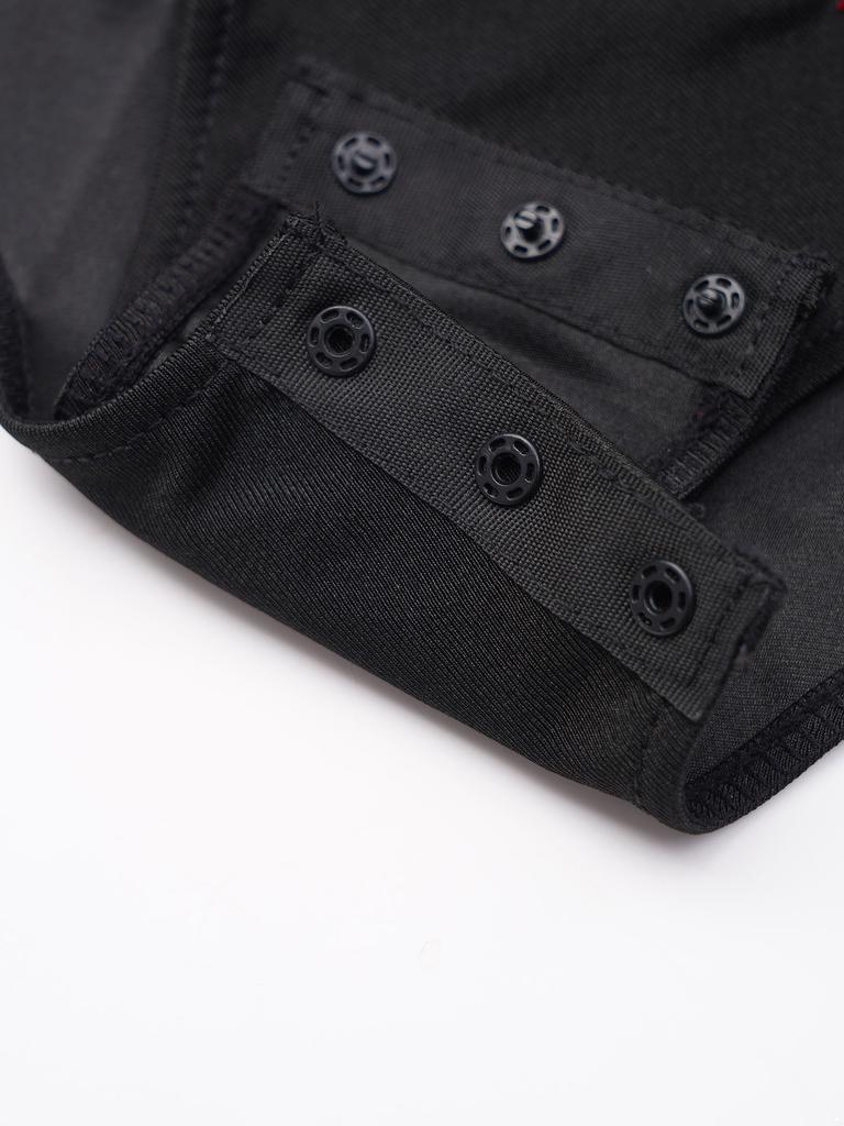 Girls Long Sleeve Round Neckline Shiny Rhinestone Bronzing Cloth Patchwork Slim Fit Dance Leotard