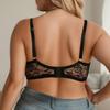 Soutien-gorge Noir à Couture en Dentelle Grande Taille avec Armatures Lingerie Grande Taille