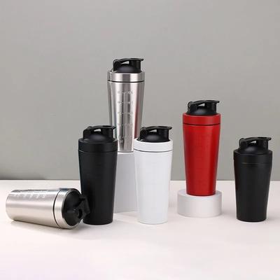 500/750ml Stainless Steel Protein Powder Shaker Bottle with Steel Ball and Scale Leak Proof Gym Fitness Sport Whey Shakes Cup