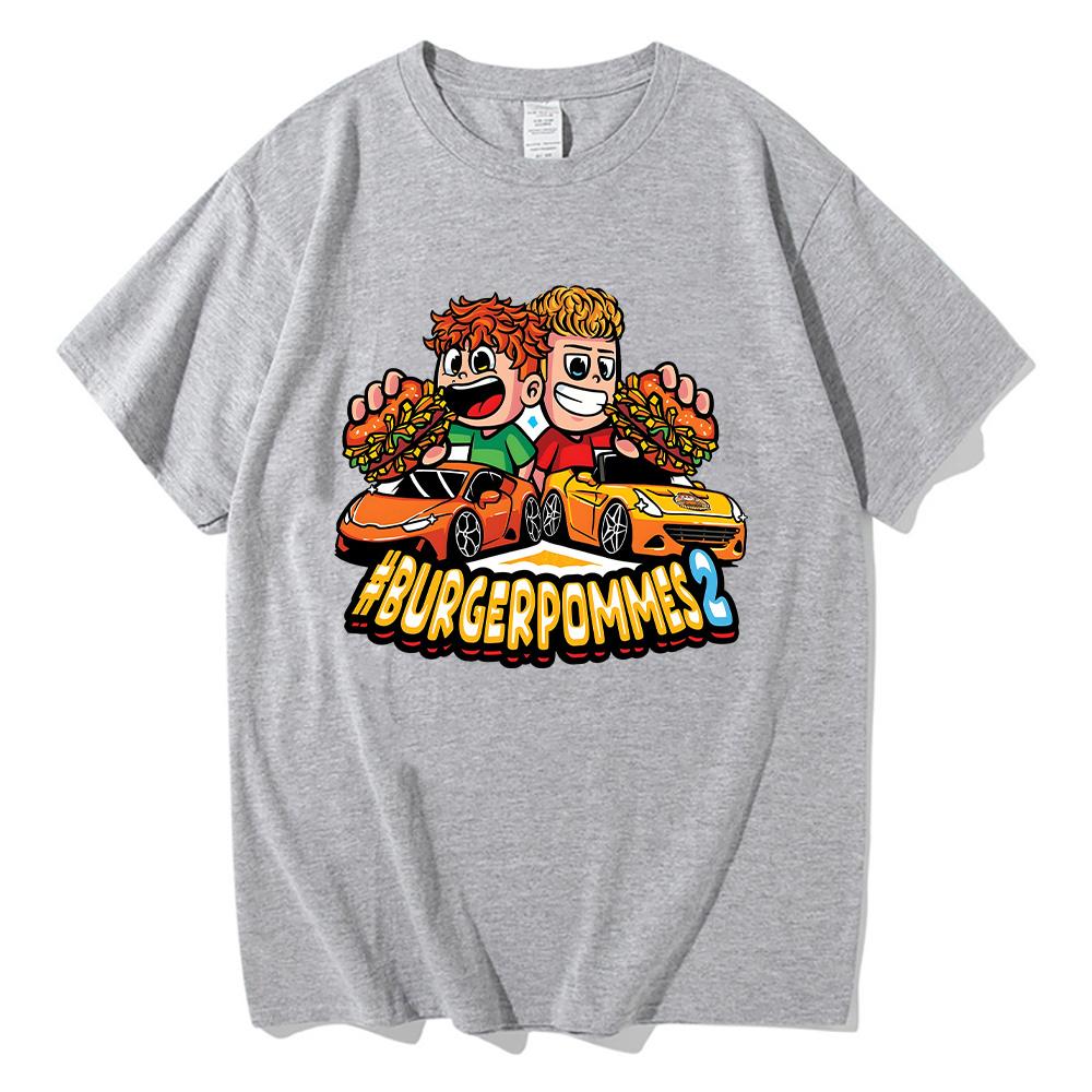 Burgerpommes 2 trička módní pánská/dámská estetická trička vtipné trendy oblečení krátký rukáv bavlněné vysoce kvalitní tričko pro každodenní nošení