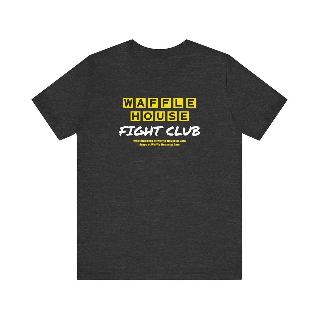 Funny Waffle House Fight Club Tee, Graphic 100% Cotton T-shirt Mens Tees Top, Unisex Trendy Design