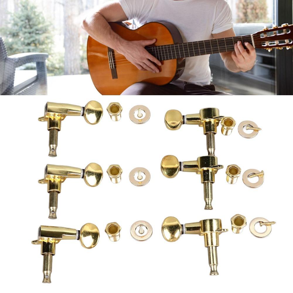 6PCS Metal Guitar Tuning Pegs Golden Tuning Machines Premium Guitar Tuning Key Electric Guitars
