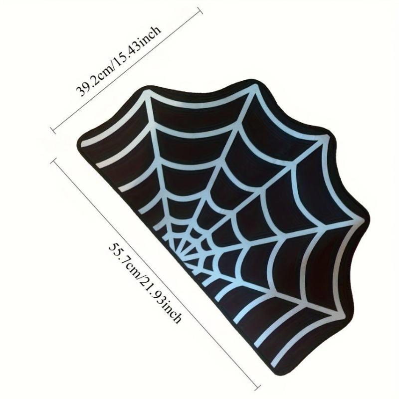 

1pc Extra Large Spider Web Pet Feeding Mat - Non-Slip Spillproof Protector, Durable Cat/Dog Bowl Mat for Floors, Easy Clean