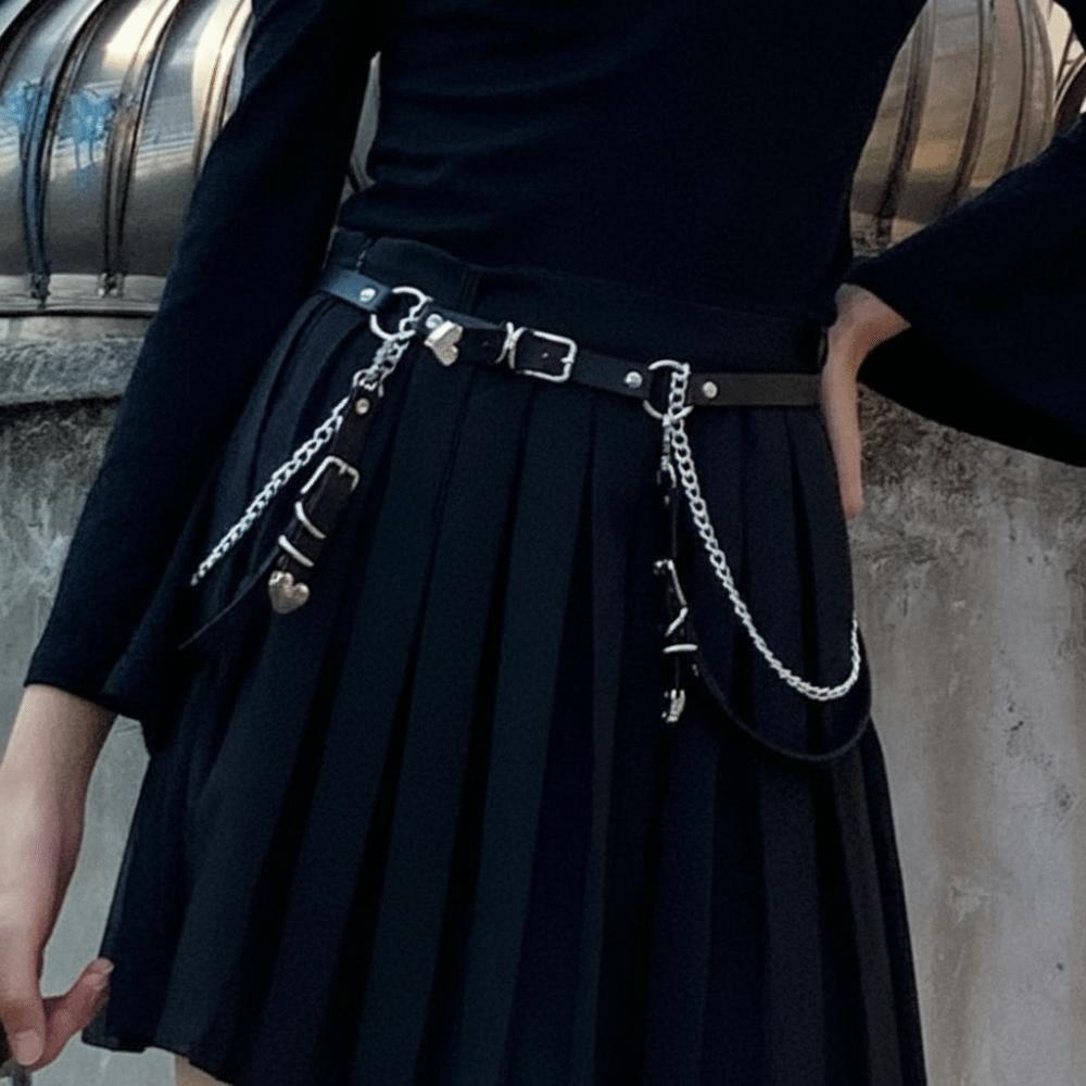 Metal Waist Chain Hip Hop JK Leg Loop Leg Accessories Skirt Belt  Women