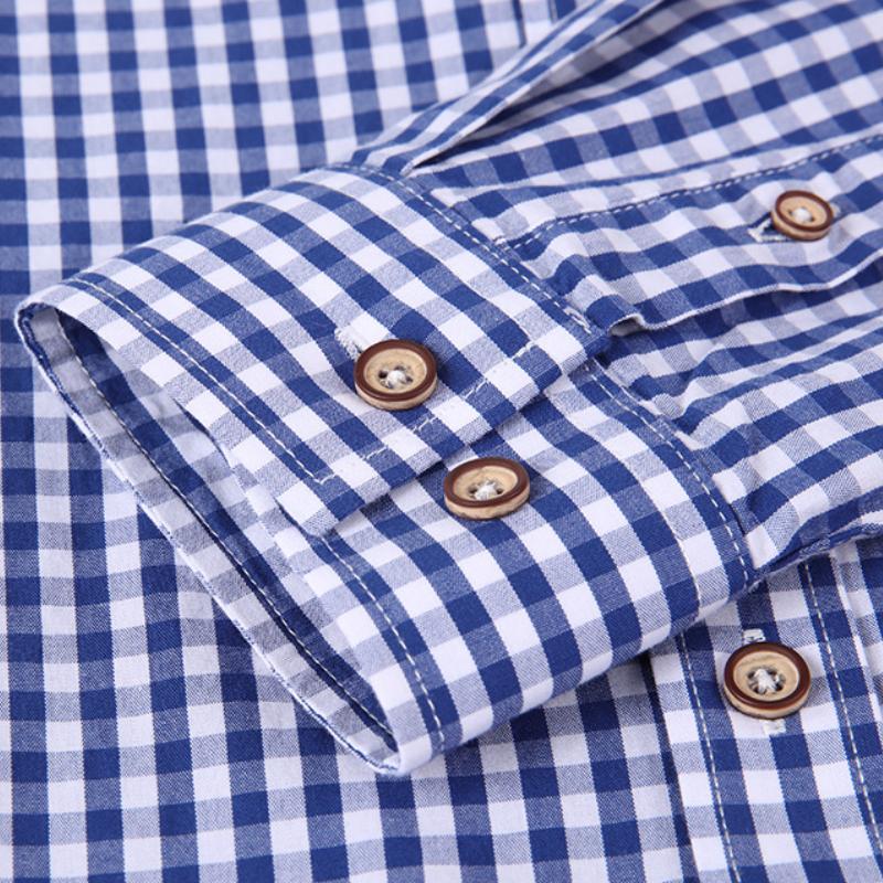 Chemise boutonnée à carreaux Mode homme Tendances vestimentaires 100% Coton Coupe ajustée Chemise Chemises homme Chemise à manches longues pour homme Vêtements rétro