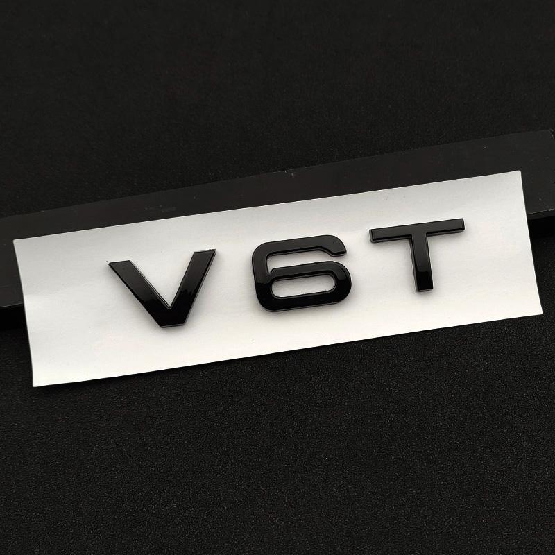 

3d ABS Chrome Black V6T Logo Number Letters Car Fender V6 T Emblem Badge Decal For A6 C7 A4 4 S4 V6T Sticker Accessories
