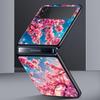 Korean Flower Hard PC Phone Case For Samsung Galaxy Z Flip 7 6 5 4 Black Cover For Galaxy Z Flip 3 Foldable Fundas Shell Capas