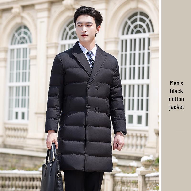 Unisex Mid-Length Thickened Down Coat for Office or Workwear