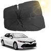 JOYTUTUS Windshield Sun Shade Umbrella, Upgraded 360° Rotation Bendable Shaft Handle, Foldable For Mini Car/Hatchback, Automotive Interior Sun