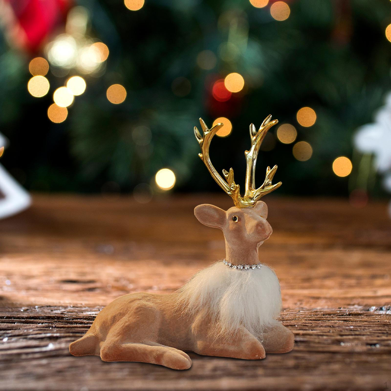 

Рождественская фигурка лося, имитация скульптуры оленя, коллекционный праздничный декор для входа на крыльцо 19cmx20cm