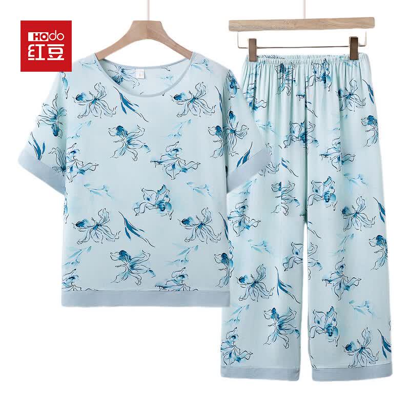 Hodo Women s Floral Summer Two-Piece Loungewear Set 4XL