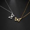 Cazador Korean Stainless Steel Butterfly Pendant Necklace Trendy Gold Color Chain Necklaces For Women Jewelry Gifts New 2026