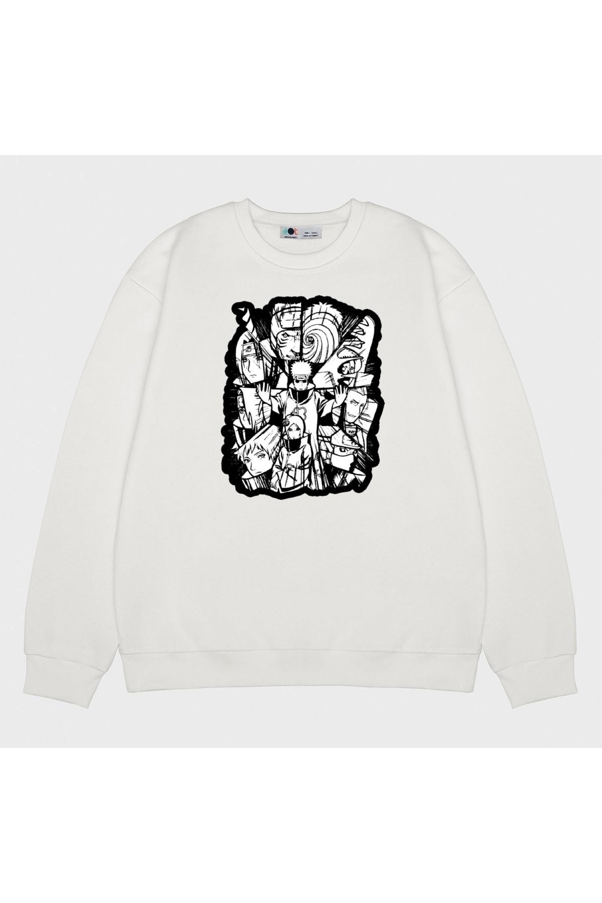

Unisex Ekru Sweatshirt Akatsuki Black And White