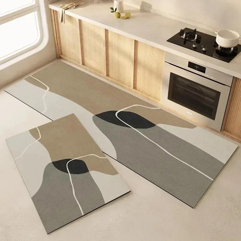 Carpet for Kitchen Waterproof Floor Mat PVC Leather Long Carpets Anti-slip Foot Mats Minimalist Home Decoration Rug