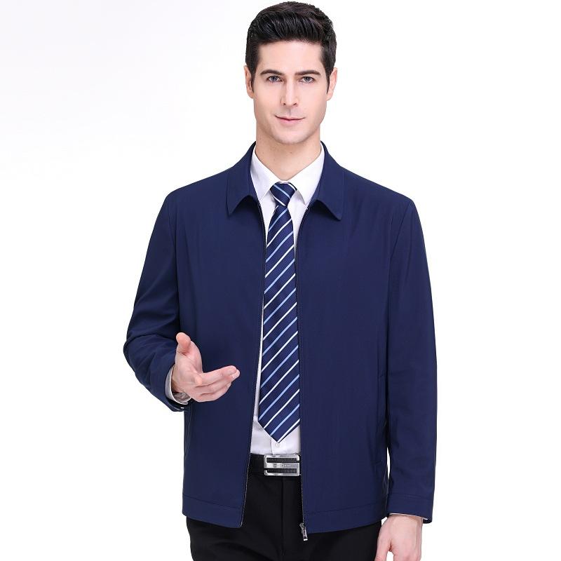 Jacket Men s Civil Servant Administrative Middle-aged Business Casual Cadre Jacket Spring and Autumn Lapel Jacket Top 170