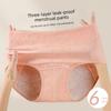 Women's Spring and Autumn Period Leak Proof High Waist Cotton Antibacterial Crotch Non Mark Triangle Briefs