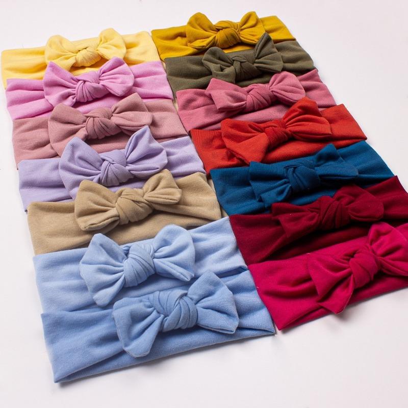 Baby headband, headband, children's plain bow, headscarf, hair accessories, baby knotted hairpin 14-color mixed package.