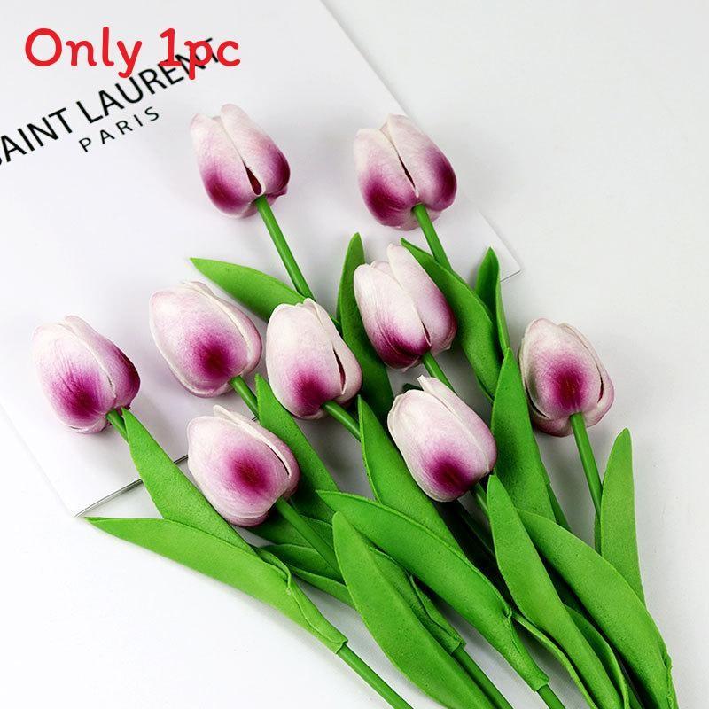 Tulip Pu Artificial Flowers For Wedding Decor Home Styling Props Photo