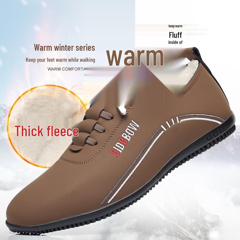 Men's White Leather Slip-On Casual Business Driving Shoes