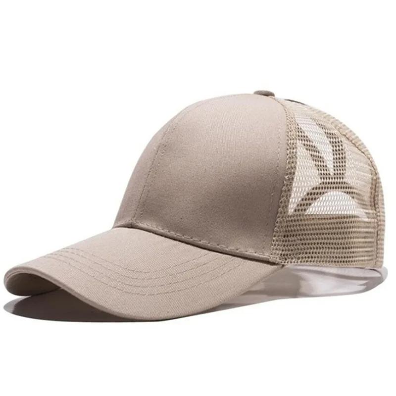 2026 New Ponytail Baseball Cap For Summer Women s Adjustable Black Hat Messy Cap Casual Cotton Girl Snapback Mesh Caps Casual хаки