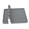 Silicone Utensil Rest Multifunctional Silicone Spoon Rest with Drip Pad for Kitchen Counter Grey