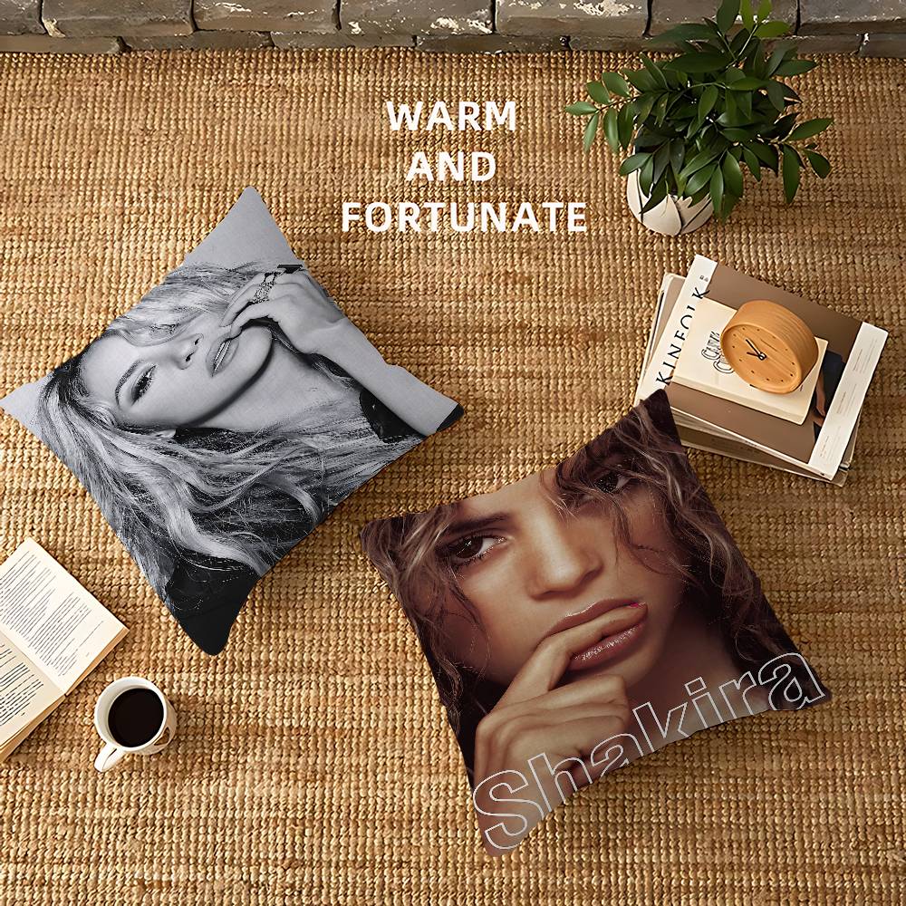 Singer S-Shakira Pillow Covers Cartoon Sofa Decorative Home Double-Sided Printing Short Plush Cute Cushion Cover