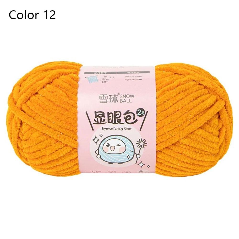 

1Roll Durable 50g/Ball Chenille Yarn Soft 4.5mm 59M Ice Yarn Shiny Chunky Knitting Yarn for DIY Handmade Dolls Blankets Scarves