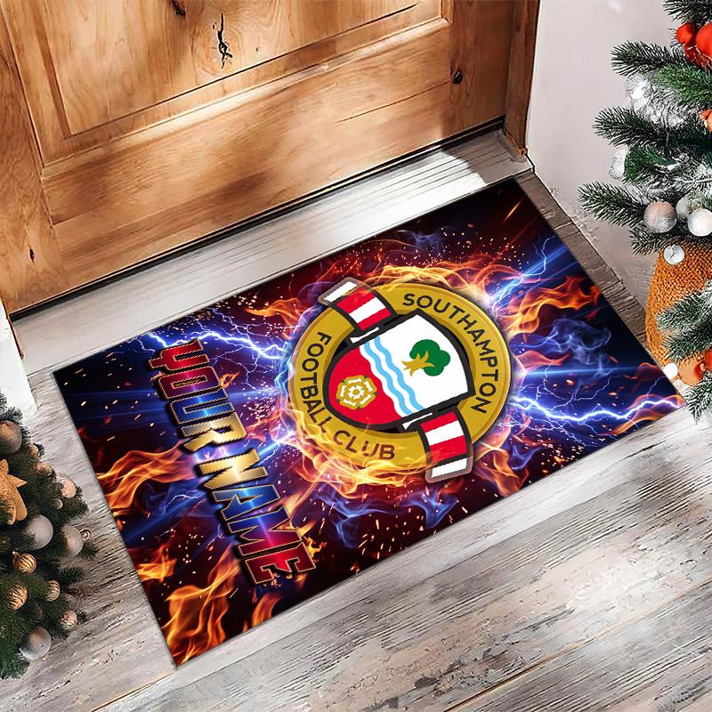 Southampton FC Printed Crystal Velvet Rug Non‑Slip Crystal Velvet Carpet For Sofa Bedroom Indoor Home Decoration