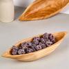 Acacia Wood Tray Elongated BoatShaped Rustic Wooden Fruit Bowl for Dining Table, Home Decor
