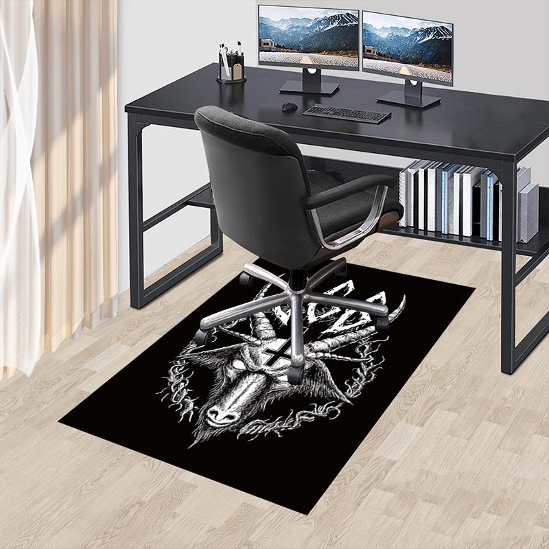 1PC Goat 666 Non-Slip Floor Carpet Compatible for Office&Living Room&Bedroom&Dining Room - Flat-Weave Machine-W236