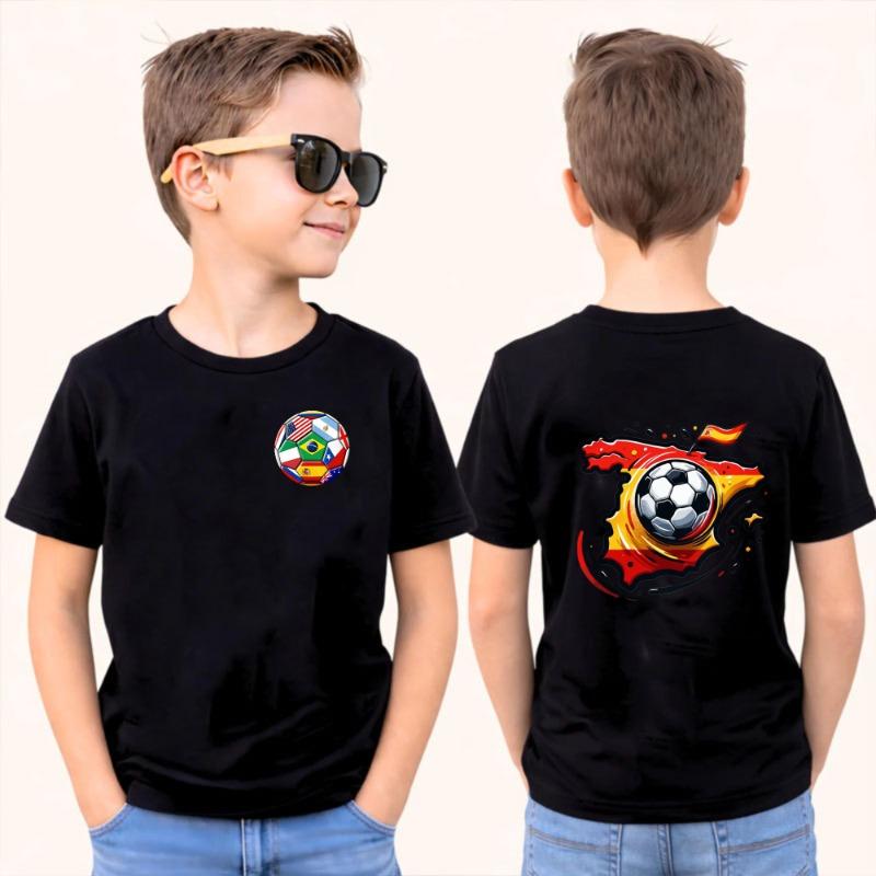 2026 Soccer Part Supplies Kids T-Shirt Houston 2026 Host City Soccer Design Polyester Short Sleeve Casual Top Sports Shirt for Boys