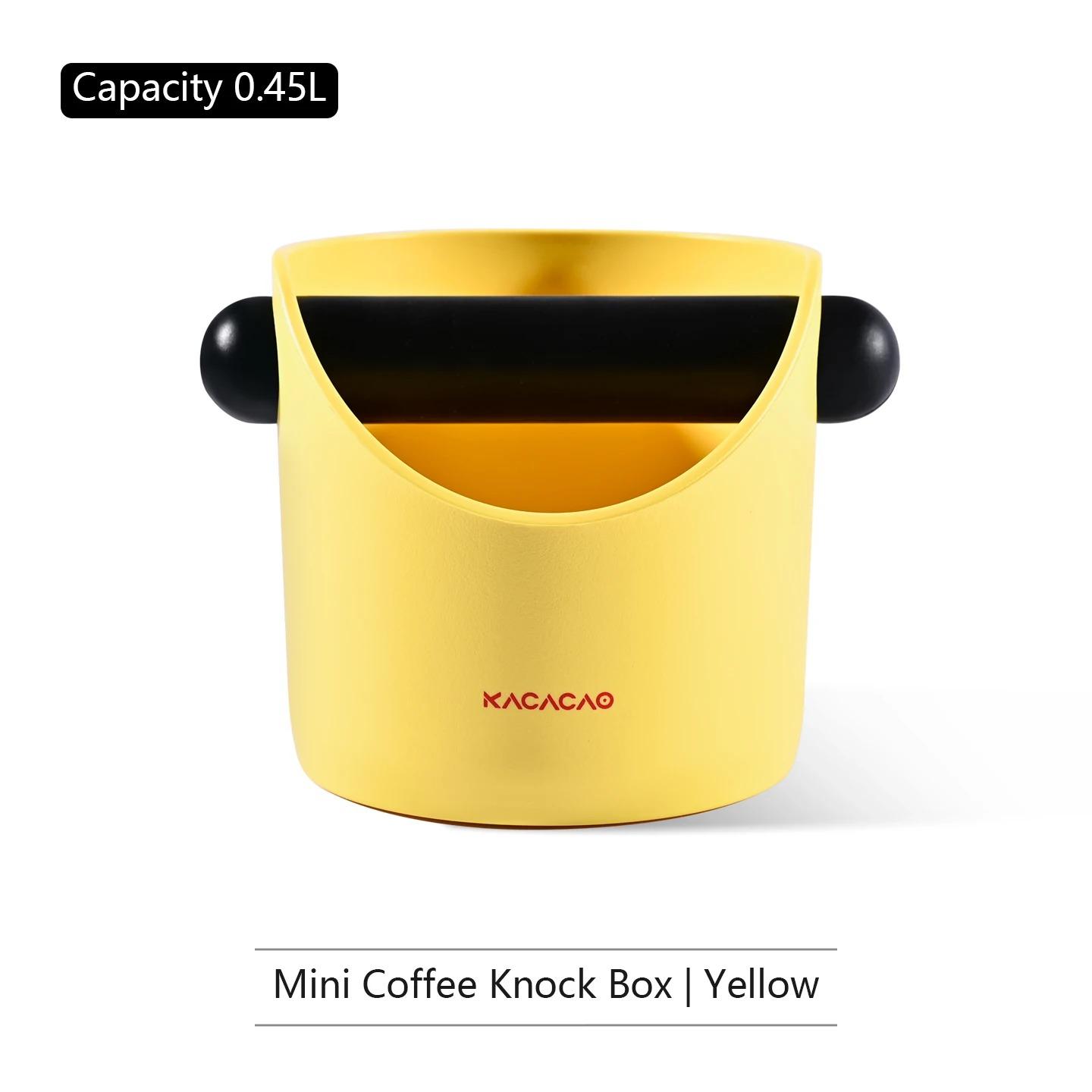

KACACAO Coffee Knock Box Anti-slip Pads Knock With Removable Professional Container Dump Waste Bin Home Cafe Barista Accessories 4.5L жовтий