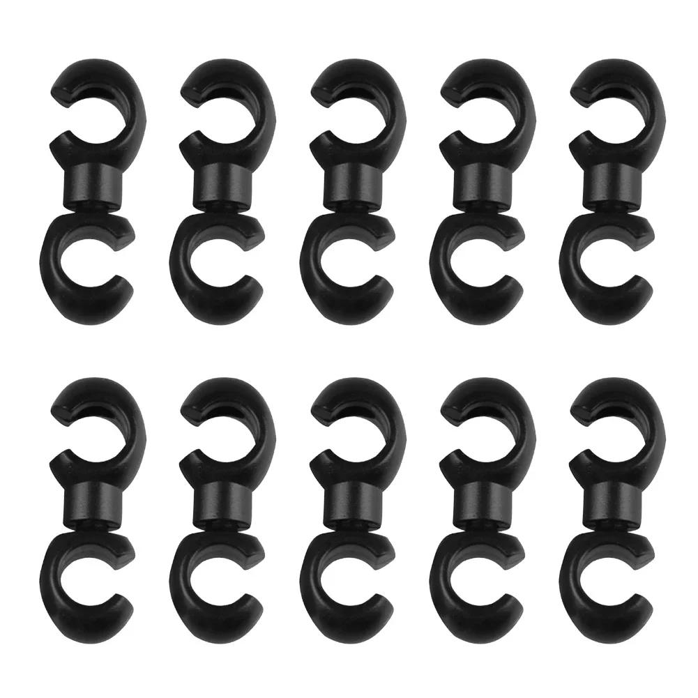 40/10pcs Rotatable S-Style Bike Brake Cable Clips, Durable MTB Hose Guide Hooks for Bicycle Cycling