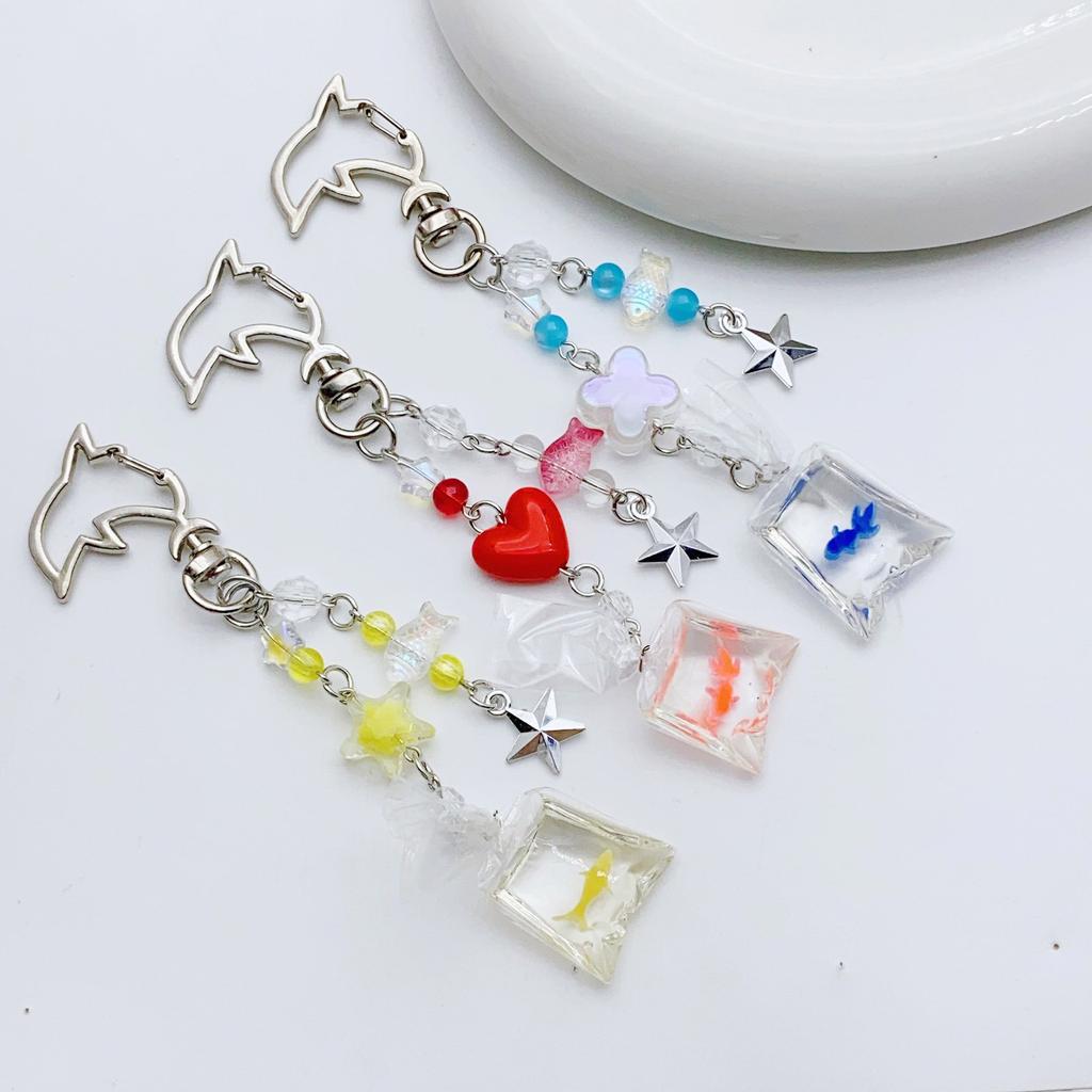 Unique Elegant Styles Goldfish Keychain Fashion Accessory with Ocean Designs and Portable Pendant for All Ages