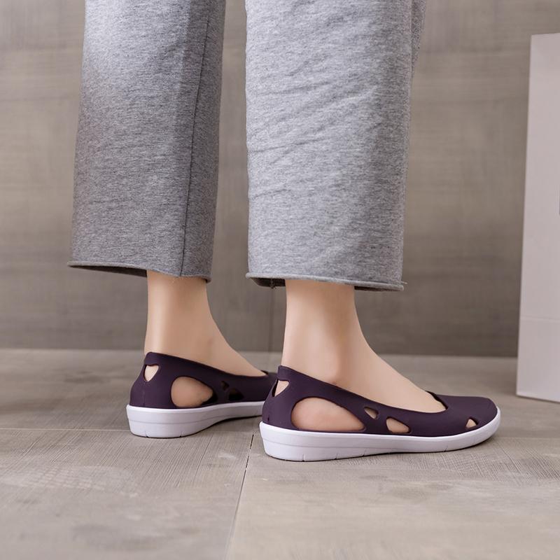 TUINANLE Damesandaler Tå lukket plattform Jelly Shoes Sommer Slip on Casual Dame Beach Sandal