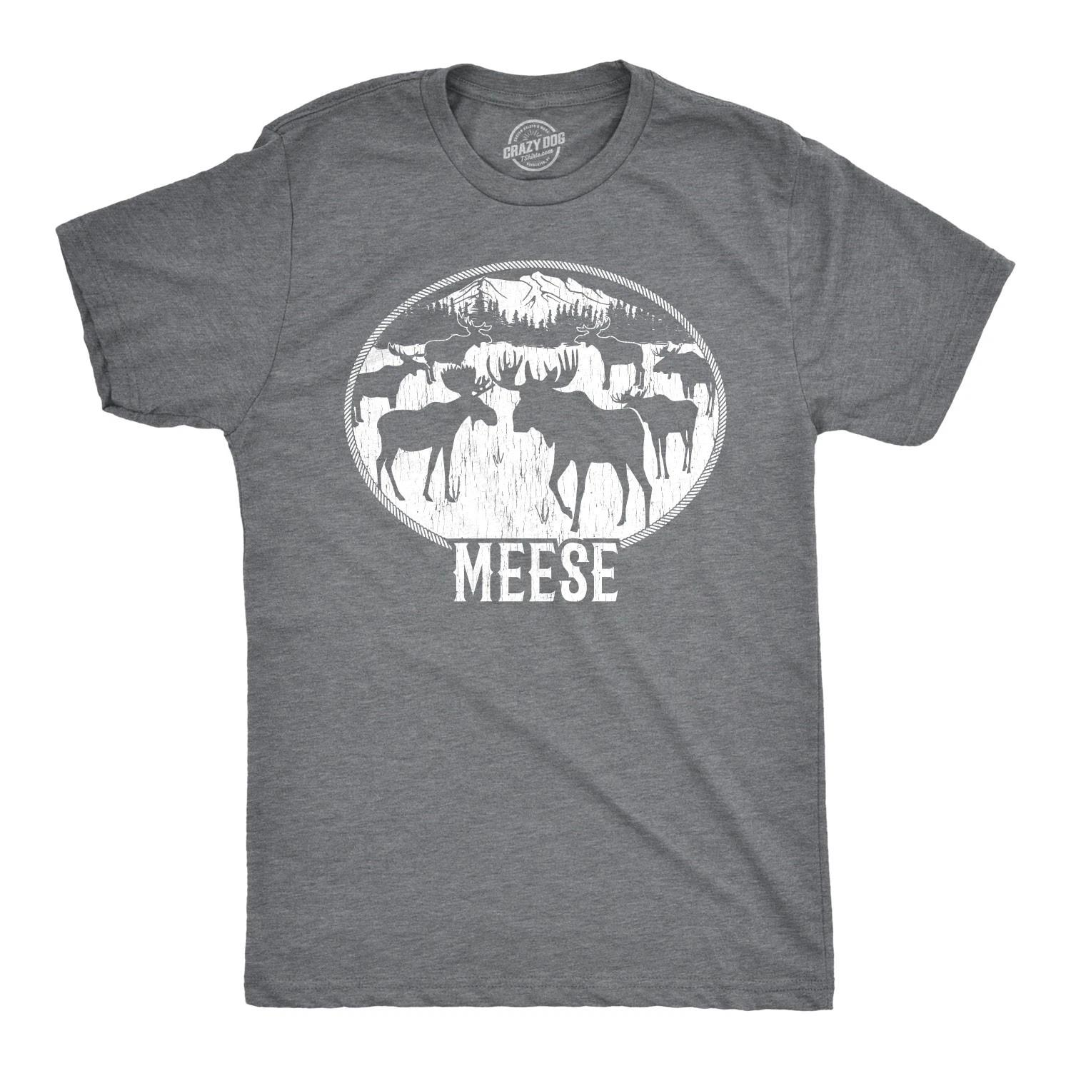 Mens Meese T Shirt Funny Moose Hilarious Sarcastic T Shirt XXL