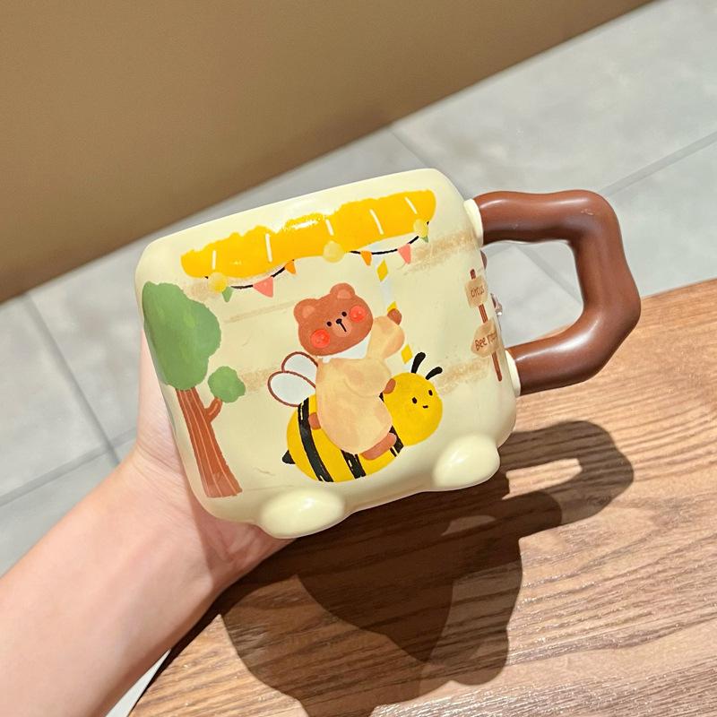 Creative Cute Little Bear Ceramic Mug for Birthday Gift for Sisters and Girlfriends