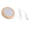 USB Wood Grain Cup Warmer Heat Beverage Mug Mat Office Tea Coffee Heater Pad